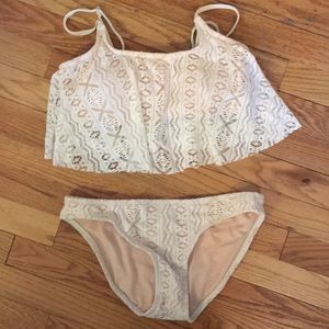 Cream lace bikini